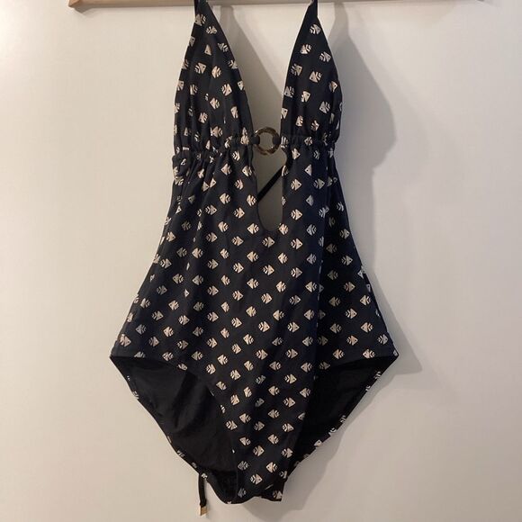Tory Burch Black Kingfish Plunge One Piece Swimsuit Size XS - Picture 5 of 16